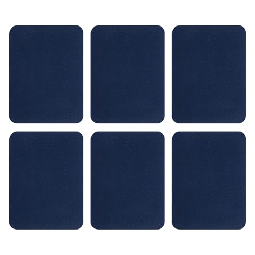 Image of sourcing map 6Pcs Iron on Patches for Clothing Repair, Mending Fabric Repair Patch Cotton for Clothes Pants Bags, 5x4 Inch Navy Blue