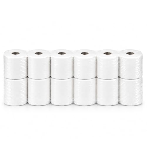 Image of Pack of 12 White Centre Feed Roll 2 Ply | Highly Absorbent & Strong Cleaning Paper Roll | Multipurpose Hand & Surface Wiping Tissue | for Kitchen, Office, Garage, Workshop & Commercial Use