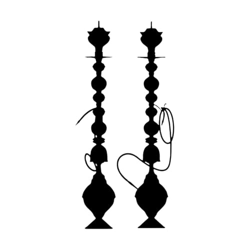 Calcomanías de pared de vinilo Cachimba Shisha Cultura árabe Fumar narguile Cachimba 50.4x106.3cm Decoración artística Negro