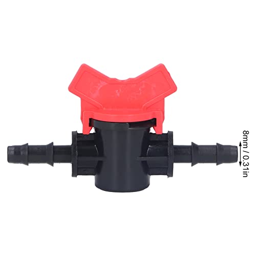 2 Pcs Drip Irrigation Shut Off Valve Barbed Shut-Off Valve Universal for Vegetable Garden, Plantation and Back Garden Drip Irrigation Pipe Connection(2#)(8MM)