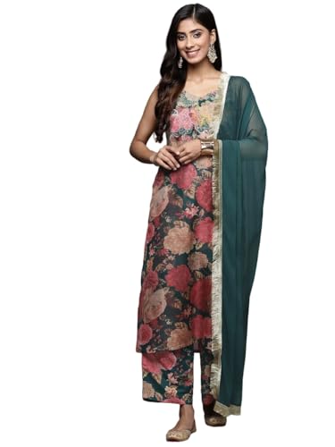 Kurta imprimé floral vert Varanga pour vos soirées d'été en terrasse