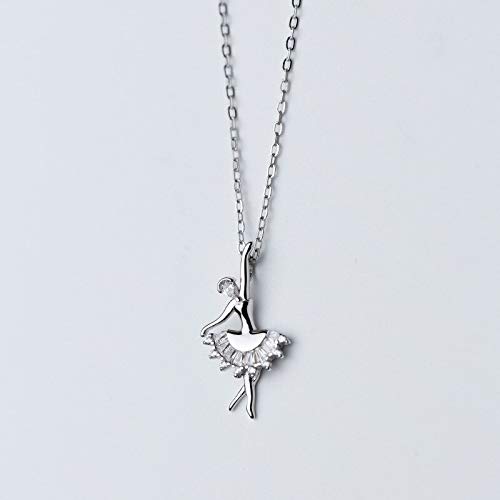 Collier romantique en argent avec pendentif de ballet pour exprimer votre grâce