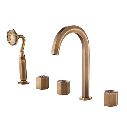 Robinet de baignoire antique mitigeur 4 trous style rétro pour terrasse et salle de bain chic
