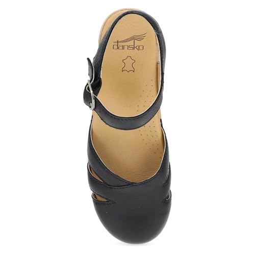 Image of Dansko Margreta Women's Mary Jane Clog - Leather Upper with Cutout Details, Adjustable Strap and Padded Footbed