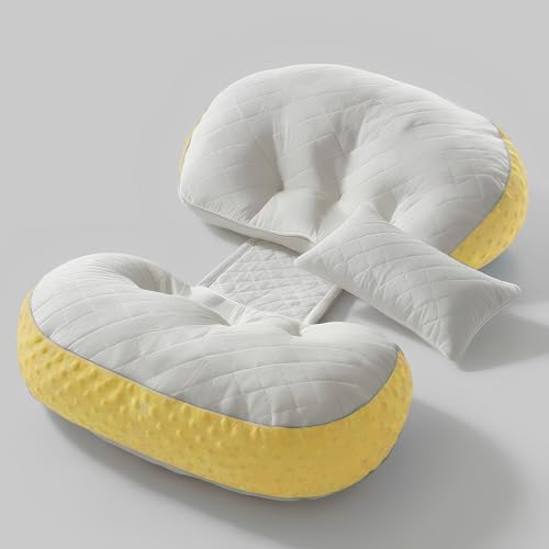 Image of StarAndDaisy Baby Pregnancy Pillow for Women | Maternity Pillow for Pregnancy Sleeping with Cuddle Pillow with Belly Support Adjustable Butterfly Design (Momcare Yellow)