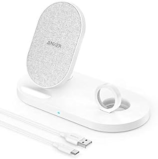 Anker Wireless Charging Station, PowerWave Sense 2-in-1 Stand with Watch Charging Holder for Apple Watch SE/6/5/4/3/2/1, iPhone 12/12 Pro/12 Pro Max/SE (Watch Charging Cable & AC Adapter Not Included)