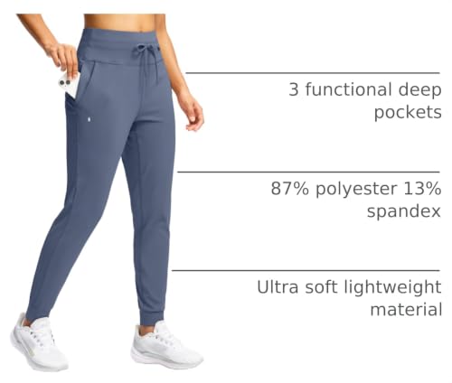 Image of Soothfeel Womens Joggers with Zipper Pockets High Waisted Sweatpants Athletic Leggings Pants for Workout Running Yoga