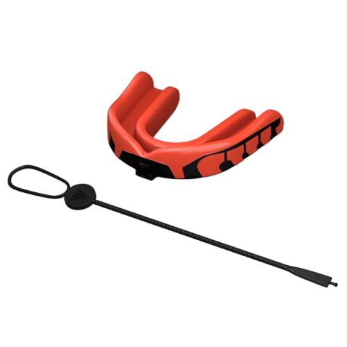 Velocity Champion Youth Mouthguard, 1 Pack, Black & Orange - for Ages 11 to 18 - Ideal for Lacrosse, Football, Hockey, Basketball, Soccer, Boxing,