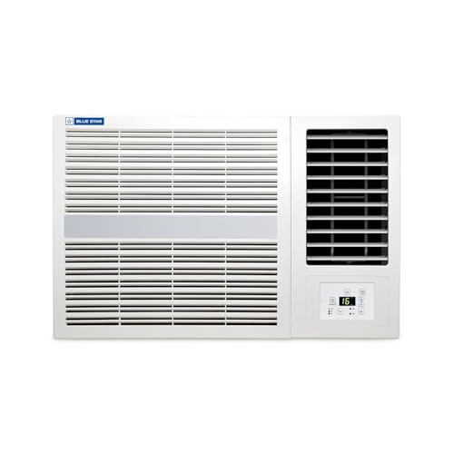 Image of Blue Star 2 Ton 3 Star Fixed Speed Window AC (Copper, Turbo Cool, Fan Modes-Auto /High /Medium /Low, Hydrophilic Blue Fins, Dust Filters, Self-Diagnosis, WFE324L, White)