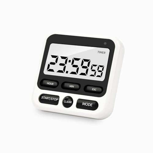 Digital Kitchen Timer with Mute/Loud Alarm,Count Up/Down, 24 Hour Clock and Alarm Function for Kids...