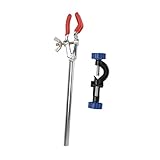UKCOCO Flask Clamp with Adjustable Triple Prong and Aluminum Cross Clip Corrosion Resistant Laboratory Holder for Beaker Flask Fixing Scientific Research Teaching and Industrial Use