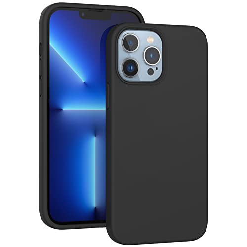 Coque iPhone 13 Pro silicone liquide noir anti-rayures et fine