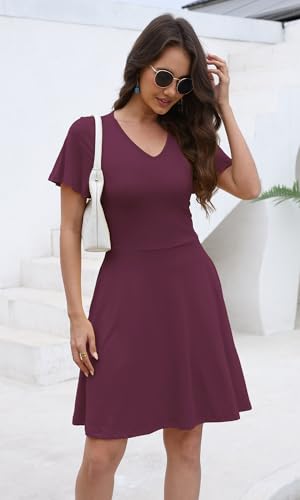 Image of COSSEN Summer Casual T Shirt Dress for Women, Violet Purple, Small