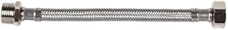 DOJA Industrial | Flexible Tap Hose | Male/Female | M 1/2" - F 1/2" | Pack 2 | 20 cm Length | Hose for Tap or Shower in Stainless Steel | Flexi Hose Pipe for Kitchen tap, Shower Hose, Bathroom tap