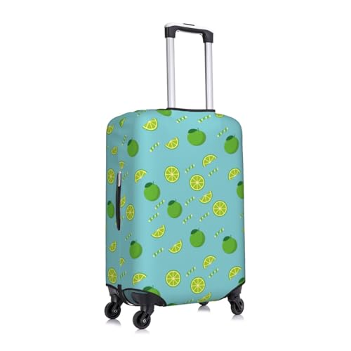 Cute Limes Dark Blue Luggage Cover Protector Anti-Scratch Washable Fits 18-32 Inch Luggage-X-Large3