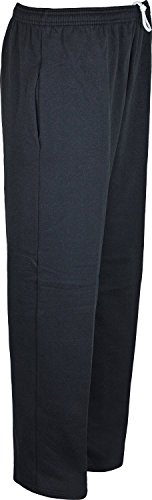 Kentex Online Mens Fleece Tracksuit Bottoms Open Bottoms Jogging Gym Casual Trouser Pants Small to XXL and Big Sizes 3XL 4XL 5XL 6XL 7XL 8XL (5XL, Black)