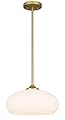 Tawson Juno Modern 1-Light Pendant Ceiling Light Fixture with Etched Opal Glass Shade for Kitchen Island, Hallway, Entryway, Passway, Dining Room, Bedroom, Balcony Living Room