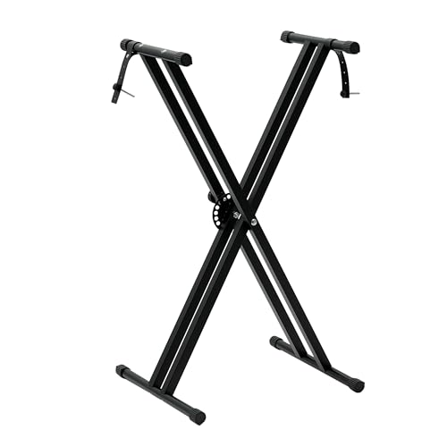 Crystals X Frame Piano Keyboard Stand Black