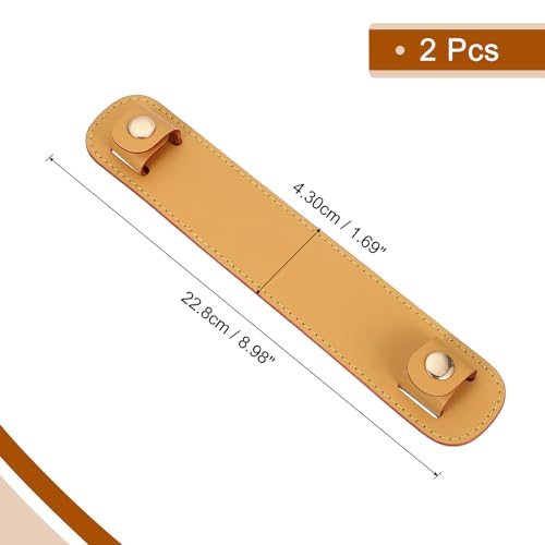 Image of uxcell 2 Pcs 8.98x1.69 Inch Leather Shoulder Strap Pad, Detachable Non-Slip Strap Covers for Tote Bags Backpacks Handbags, Beige