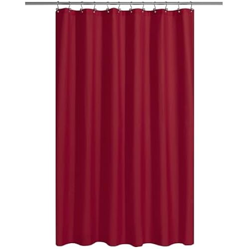 N&Y HOME Fabric Shower Curtain or Liner with Magnets, Red