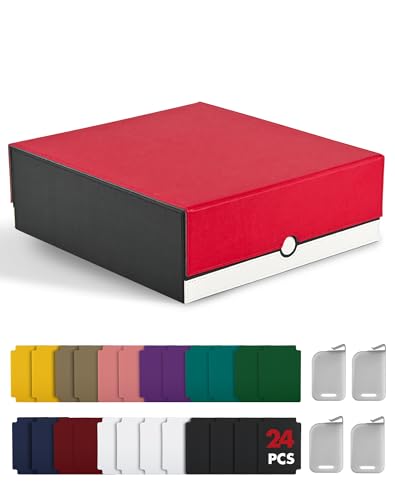 ZLCA Card Storage Box Holds 3000+, Deck Storage Case with 4 Stoppers, Card Organizer for TCG MTG PTCG(Red&White)