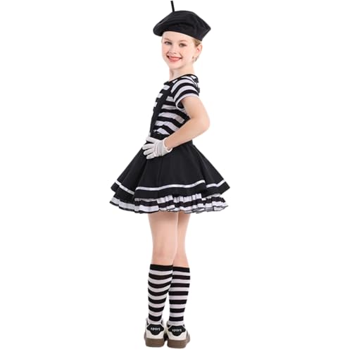 Disfraz de payaso negro para niña talla 4-6 años miniatura 2