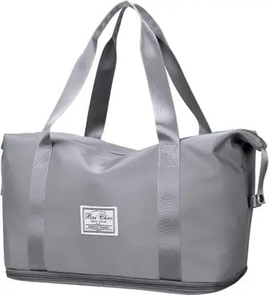 Travel Duffel Bag Waterproof Carry Luggage Bag Multi Purpose Travel Foldable Bag Small Travel Bag II (50 L) (Grey)-image-0