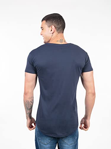 Kit 3 Camisetas Long (Branca, Azul Marinho, Cinza Mescla, M)