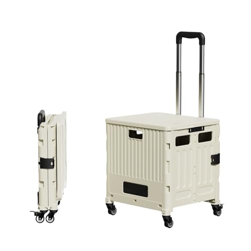 Carrito de camping plegable con ruedas para subir escaleras y asas telescópicas para comestibles, lavandería, picnic, jardinería y pesca