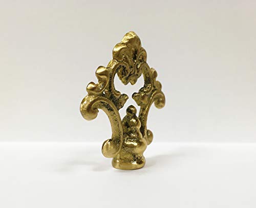 Image of Lamp Finial-Solid Cast Brass Traditional Fancy Loop lamp Finial w /Dual Threads