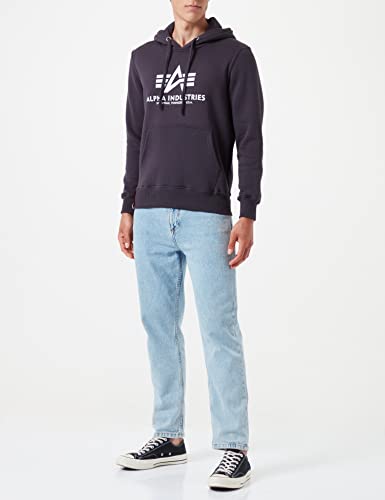 Alpha Industries Basic Hoody Kapuzensweat für Herren Iron Grey – Ansicht 2