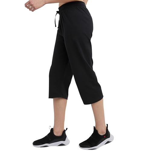 Champion Women's Cotton Capris, Women’s Drawstring Cropped Sweatpants, Women’s Capri Pants, 18"4