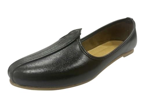 Men's Punjabi Jutti Durable and Comfortable Indian Wedding Shoes, Classic Ethnic Footwear Mojari Loafers for Men