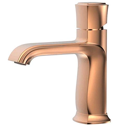 Robinet de lavabo monotrou en cuivre et mitigeur d'évier minimaliste