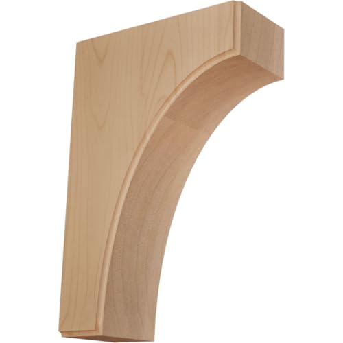 Ekena Millwork BKTW04X08X12CVAL Clarksville Wood Brackets, 3 1/2"W x 8"D x 12"H , Alder