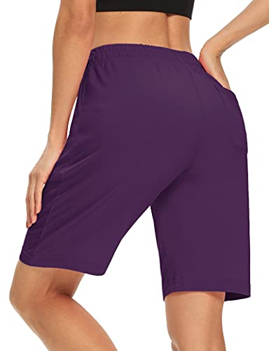 Image of DIBAOLONG Womens Yoga Shorts Loose Comfy Drawstring Lounge Bermuda Shorts with 3 Pockets | Elastic Waist, Comfy Lounge Fit, 3 Pockets