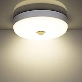 【Uso amplio:Tamaño】15 cm de diámetro, Con clase de protección IP56 Impermeable y a prueba de polvo, esta luz con sensor de movimiento randonda se puede utilizar en el interior y en el interior; Ideal para habitaciones húmedas, pasillo, garaje, escalera, balcón cocina baño taller bodega.