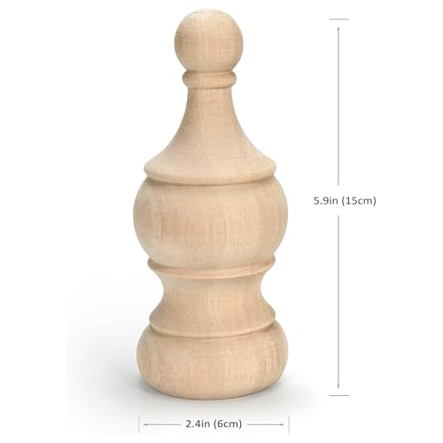 Alide 2 Stück dekorative, unbehandelte Holz-Endstücke, 15 x 6 cm, Holz-DIY-Bastelarbeiten für Bettpfosten, Fahnenmastaufsätze, Treppen, Dekoration für Zuhause, Hotel, Büro