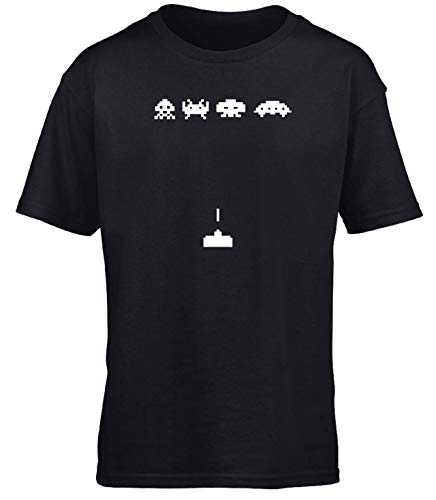 Hippowarehouse Space Invaders Kids Children's Short Sleeve t-Shirt Black