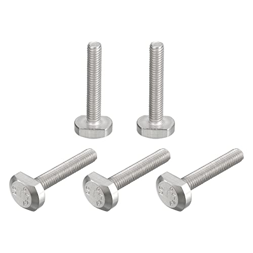 uxcell T-Slot Bolts, 5pcs M6x35mm T Slot Drop-in Stud Sliding Bolts 304 Stainless Steel T Shape Screws for T Track