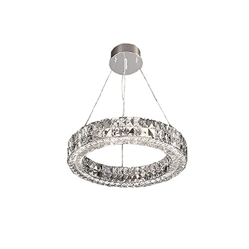 Plafonnier LED dimmable en cristal et chrome pour un éclairage ajustable
