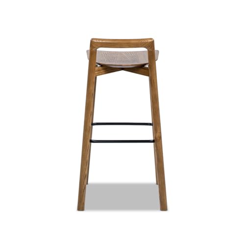 Jennifer Taylor Home Sven 30" Modern Minimalist Low Back Wood Barstool, Dark Brown Walnut Ash Wood by Jennifer Taylor Home - Image 4