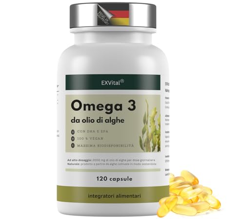 ✅ ALTERNATIVA VEGETALE ALL'OLIO DI PESCE: l'olio di alghe Omega 3 è un'alternativa vegana all'olio di pesce. Assolutamente insapore e ideale per vegetariani e vegani. 100% vegetale