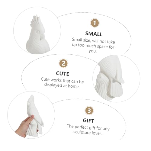 Perroquet en céramique blanc sculpté main pour une décoration chic - 4