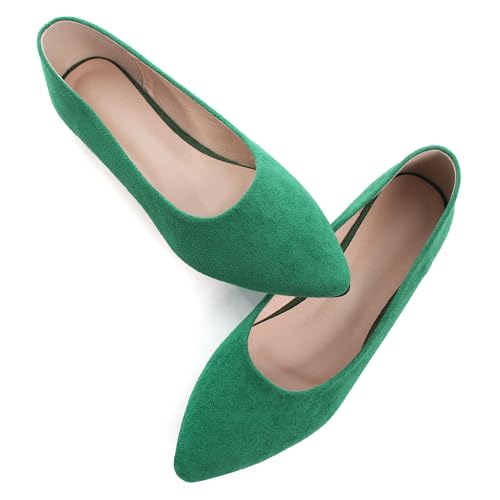 Image of Dear Time Women's Pointed Toe Ballet Flats Simple Casual Office Work Flats Slip-on Comfortable Shoes