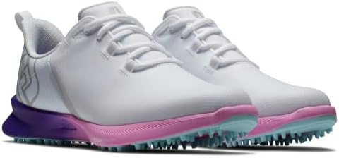 FootJoy Women's FJ Fuel Sport Golf Shoe, White/Pink/Purple, 5 | Image 4