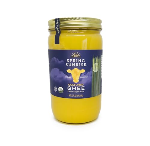 Spring Sunrise Grass Fed Organic Cultured Ghee - USDA Certified