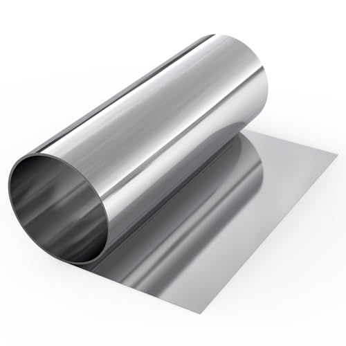 EFUTURETIME 304 Lámina de Acero Inoxidable 0,2x200x1000mm Placa y Lámina - Rollo para Proyectos de Artesanía, La Reparación de Maquinaria Industrial, Protección de Superficies, Tubos de Parcela