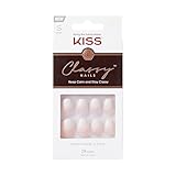 KISS Classy, Press-On Nails, Nail glue included, 'Players', White, Short Size, Oval Shape, Includes 28 Nails, 2g Glue, 1 Manicure Stick, 1 Mini file