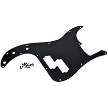 Dopro 13 Hole Left Handed Modern-Style Metal Aluminium Anodized Precision Bass P Bass Pickguard Fits American Fender P Bass Black